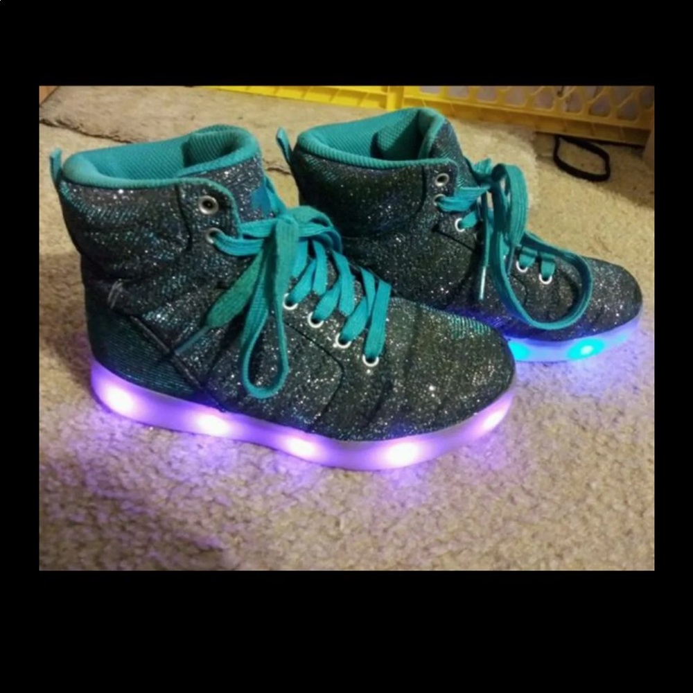 Multi lights led light up hightop shimmer sneakers